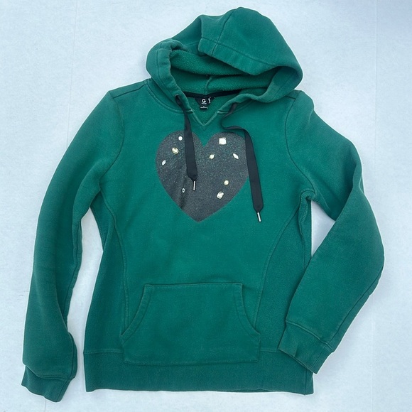 G BY GUESS Beautiful Green Hoodie SZ S - Picture 1 of 5